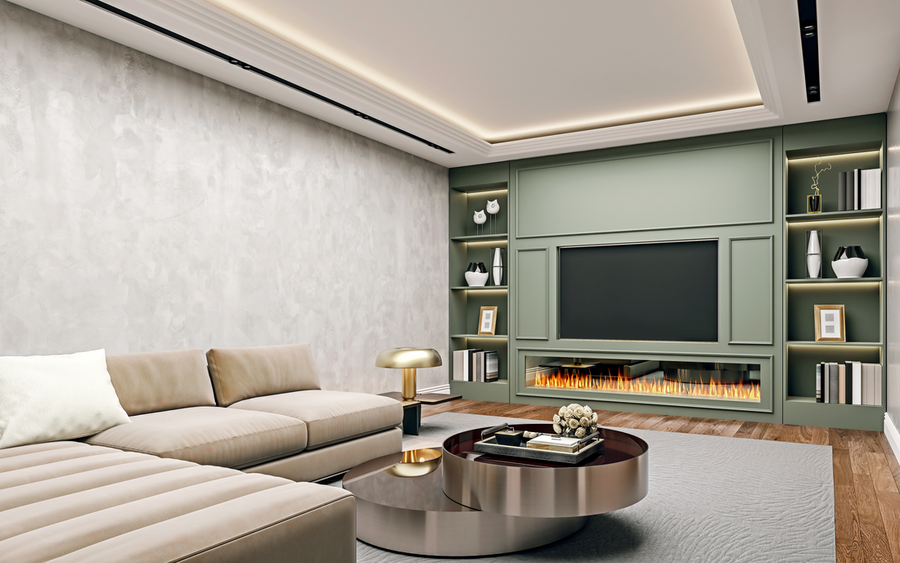 A luxury media room with invisible speakers.